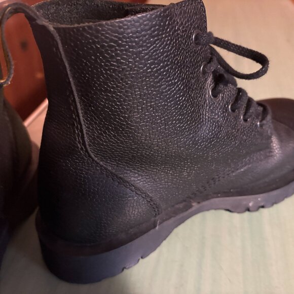 Dr Doc Martens Black Leather Cap Toe Grunge Boots UK 8 Mens 9 Womens 10 - Picture 5 of 12